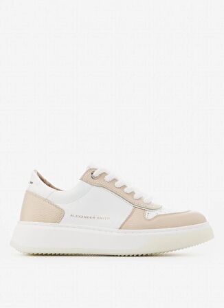 Beyaz - Krem Kadın Deri Sneaker ASAZHWW1540NUW