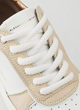 Beyaz - Krem Kadın Deri Sneaker ASAZHWW1540NUW