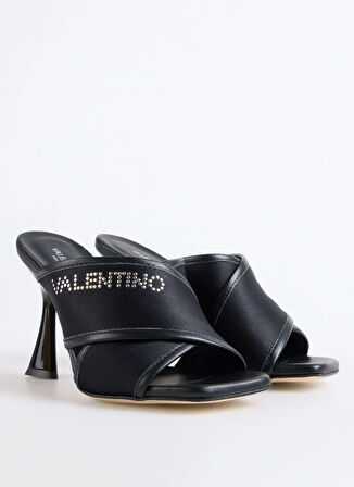 Valentino Saten Siyah Kadın Topuklu Sandalet 91D2541STN