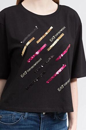 Bisiklet Yaka Kadın T-Shirt-Siyah | L