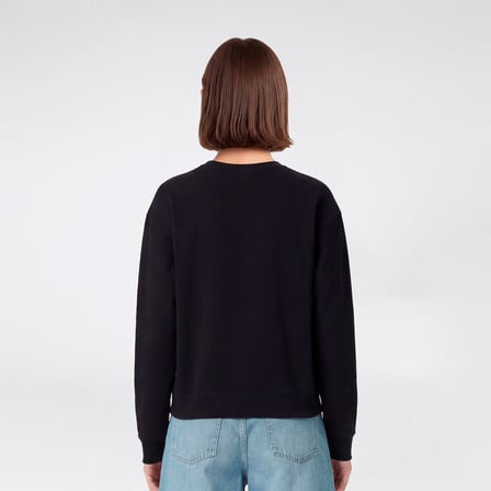 Champion Crewneck Regular Fit Kadın Siyah Sweatshirt