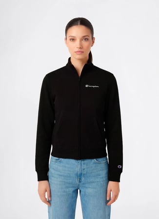 Champion 118593-KK001 Full Zip Sweatshirt Siyah Kadın Zip Ceket