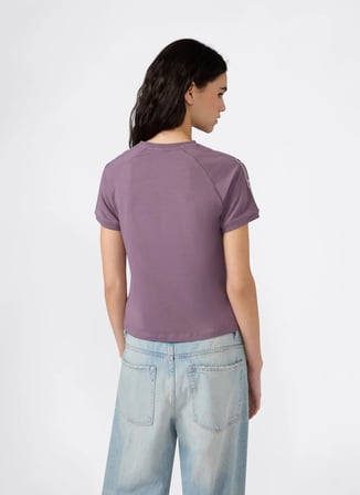 Champion 118789-VS108 Crewneck T-Shirt Mor Yuvarlak Yaka Kadın T-Shirt