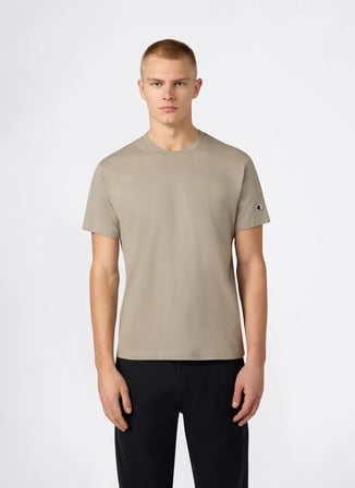 Champion 220278-ES035 SS Tee Bej Yuvarlak Yaka Erkek T-Shirt