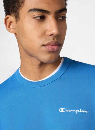 Champion 221793-BS220 Crewneck Sweatshirt Mavi Erkek Sweatshirt