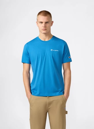 Champion 221798-BS220 SS Tee Mavi Yuvarlak Yaka Düz Erkek T-Shirt