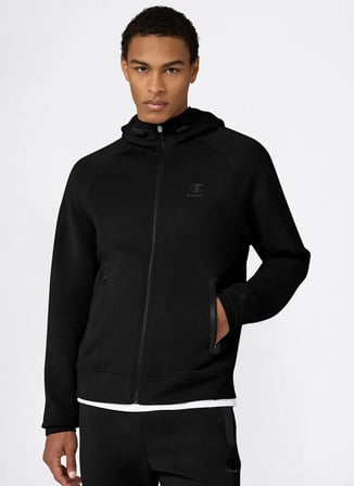 Champion 222373-KK001 Hooded Full Zip Sweats Siyah Erkek Zip Ceket
