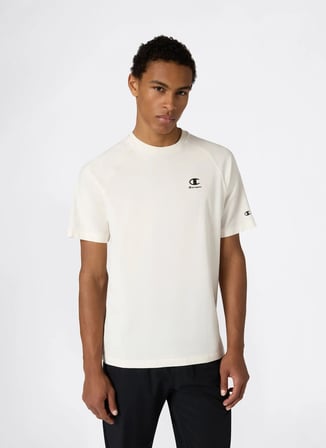 Champion 222374-YS084 SS Tee Krem Erkek T-Shirt
