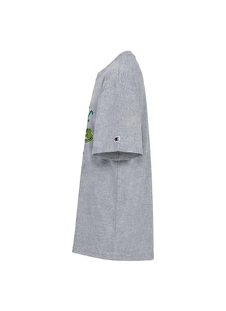 Champion 222392-EM021 Crewneck T-Shirt Gri Yuvarlak Yaka Düz Erkek T-Shirt