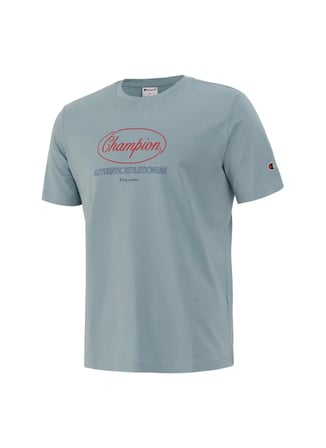 Champion 222392-BS221 Crewneck T-Shirt Mavi Yuvarlak Yaka Düz Erkek T-Shirt
