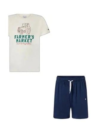Champion Lacivert Erkek Çocuk Baskılı Şort Takım 307591-YS084-GRY GRAPHIC GALLERY