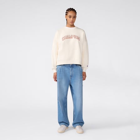 Champion Crewneck  Kadın Krem Sweatshirt