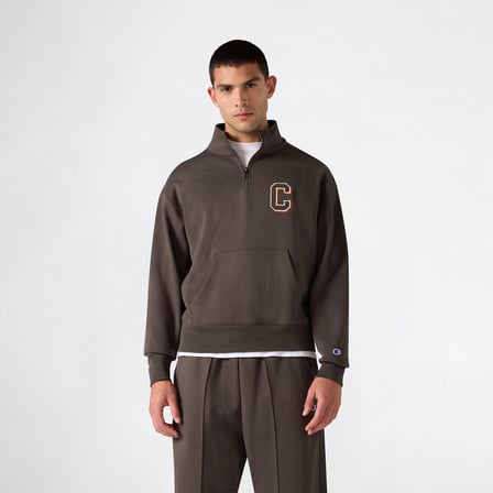 Champion Half Zip  Erkek Yeşil Sweatshirt