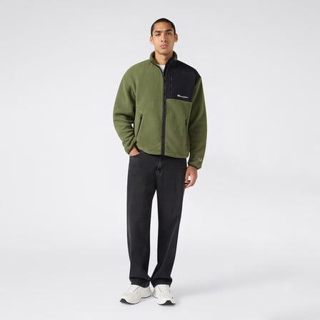 Champion Full Zip Top Erkek Yeşil Sweatshirt