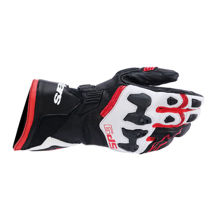 Alpinestars SP-9 Korumalı Motosiklet Eldiveni Siyah  Kırmızı  Beyaz