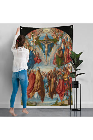 Albrecht Dürer - Üçlü Birliğin Hayranlığı Duvar Örtüsü - Adoration of the Trinity-8054