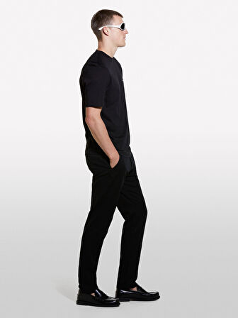 %100 Pamuk Normal Kesim Bisiklet Yaka Baskılı T-Shirt Erkek Siyah T-Shirt - 324A3I1XS103W