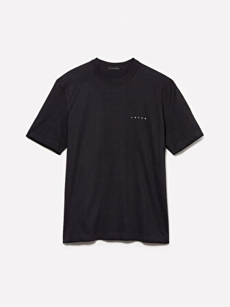 %100 Pamuk Normal Kesim Bisiklet Yaka Baskılı T-Shirt Erkek Siyah T-Shirt - 324A3I1XS103W