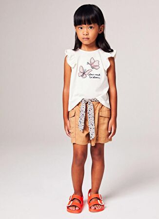 Benetton Normal Deve Tüyü Kız Çocuk Şort 4SEXG9023