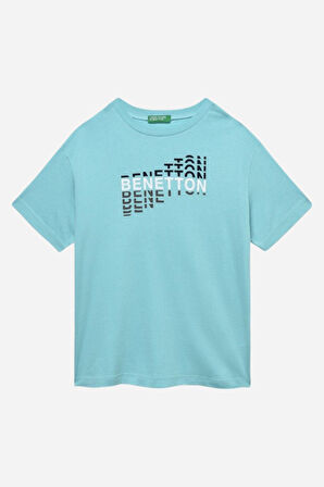 Baskılı % 100 Pamuk Regular Fit Bisiklet Yaka T Shirt Erkek Çocuk T SHİRT