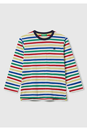 Benetton Erkek Bebek Çizgili Uzun Tshırt