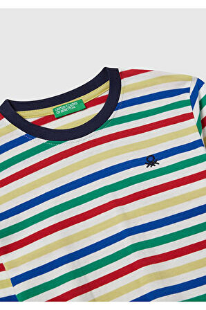 Benetton Erkek Bebek Çizgili Uzun Tshırt