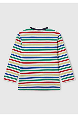 Benetton Erkek Bebek Çizgili Uzun Tshırt