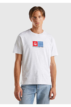 United Colors Of Benetton Erkek Gri Tişört (Model Kodu: 124A3Vteu109G )