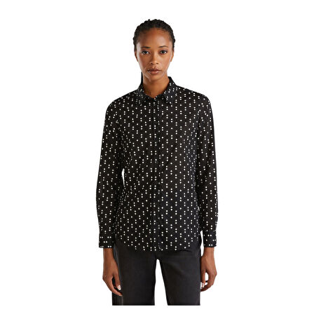 Kadın %100 Koton Desenli Gömlek