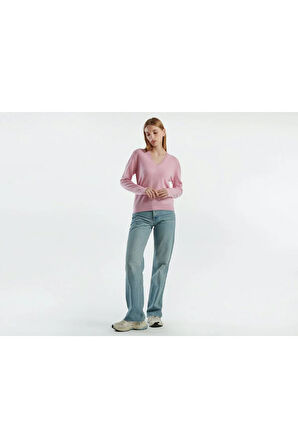 United Colors Of Benetton Kadın / Kız Pembe Kazak (Model Kodu: 124A1002D4488 )