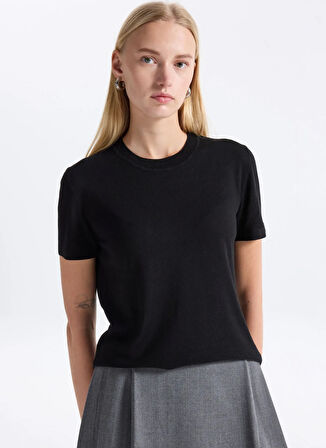 Benetton Bisiklet Yaka Normal Siyah Kadın Kazak 1ZRED10BK