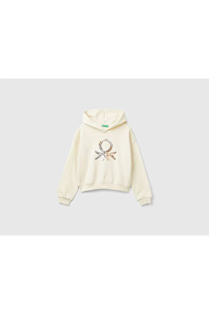 United Colors Of Benetton Kadın / Kız Ekru Sweatshırt (Model Kodu: 39M2C203W )