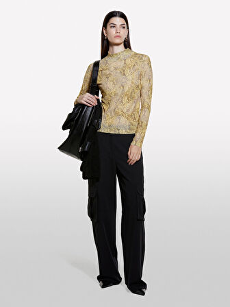 Viskoz Karışımlı 5 Cepli Düz Kesim Kargo Pantolon Kadın Siyah Pantolon - 324A4KVXLF05Y