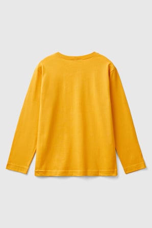 Erkek Çocuk Bisiklet Yaka Uzun Kollu T-Shirt - Sarı | 11-12