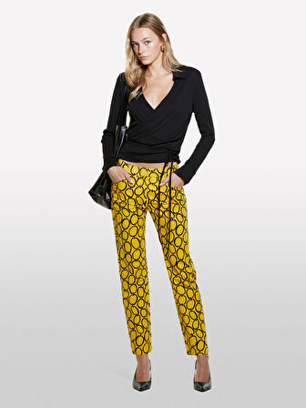 Önü Çapraz Detaylı Uzun Kollu Gömlek Yaka Bluz Kadın Siyah Gömlek - 324A3FTRL400R