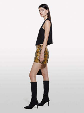 Viskoz Karışımlı Önü Düğmeli Şerit Cepli V Yaka Yelek Kadın Siyah Yelek - 324A2KVXLJ00E