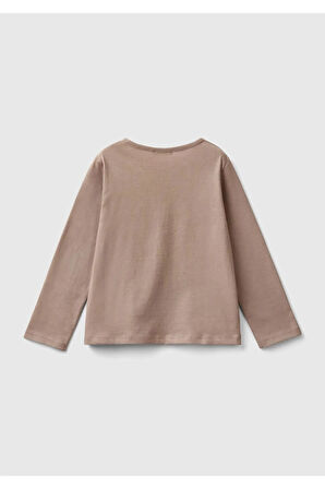 United Colors Of Benetton Kadın / Kız Gri Tişört (Model Kodu: 3I1Xg10Fg )