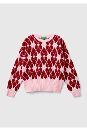 United Colors Of Benetton Kadın / Kız Pembe Kazak (Model Kodu: 224A1132Q107C )