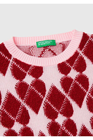 United Colors Of Benetton Kadın / Kız Pembe Kazak (Model Kodu: 224A1132Q107C )