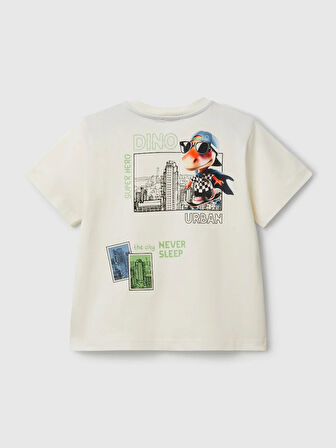 Benetton Erkek Çocuk Tokyo Tshirt 1-6 Yaş Ekru