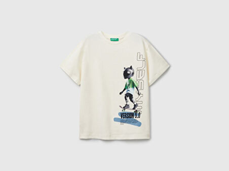 Benetton Erkek Çocuk Tokyo Tişört  Pamuklu Rahat Kalıp 35RYC10NC-25Y