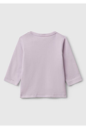 Benetton Yenidoğan Lila Uzun Tshırt