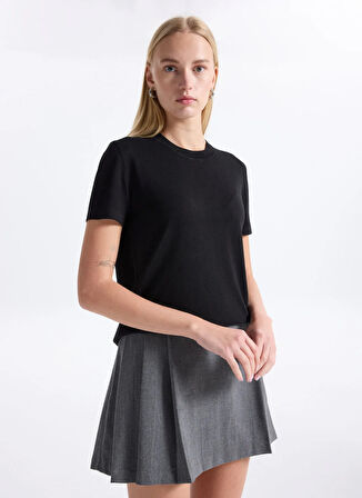 Benetton Bisiklet Yaka Normal Siyah Kadın Kazak 1ZRED10BK