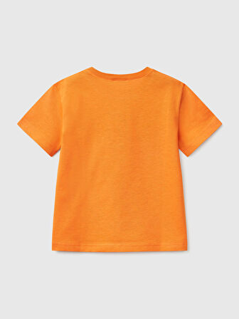Benetton Erkek Çocuk Baskılı Tshirt 1-6 Yaş Turuncu