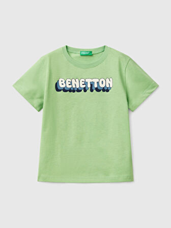 Benetton Erkek Çocuk Baskılı Tshirt 1-6 Yaş Yeşil