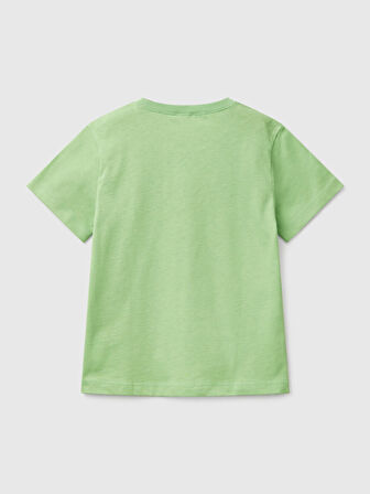 Benetton Erkek Çocuk Baskılı Tshirt 1-6 Yaş Yeşil