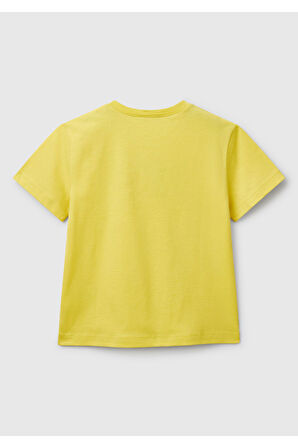 Erkek Çocuk Sarı Benetton Logo Baskılı T-Shirt