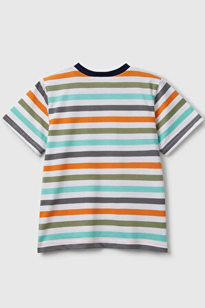 United Colors of Benetton Erkek Çocuk Çizgili T shirt Mix 3FHXG10HR 