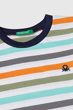 United Colors of Benetton Erkek Çocuk Çizgili T shirt Mix 3FHXG10HR 