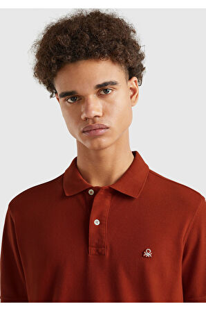 Erkek Kırmızı Regular Fit Kısa Kollu Polo T-Shirt